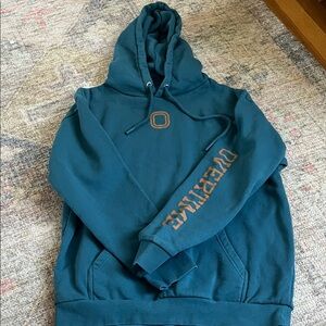 Teal Hoodie with Brown Accents